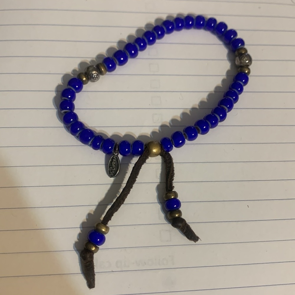 M Cohen By Maor Blue Glass Bead Bracelet 925 Silver